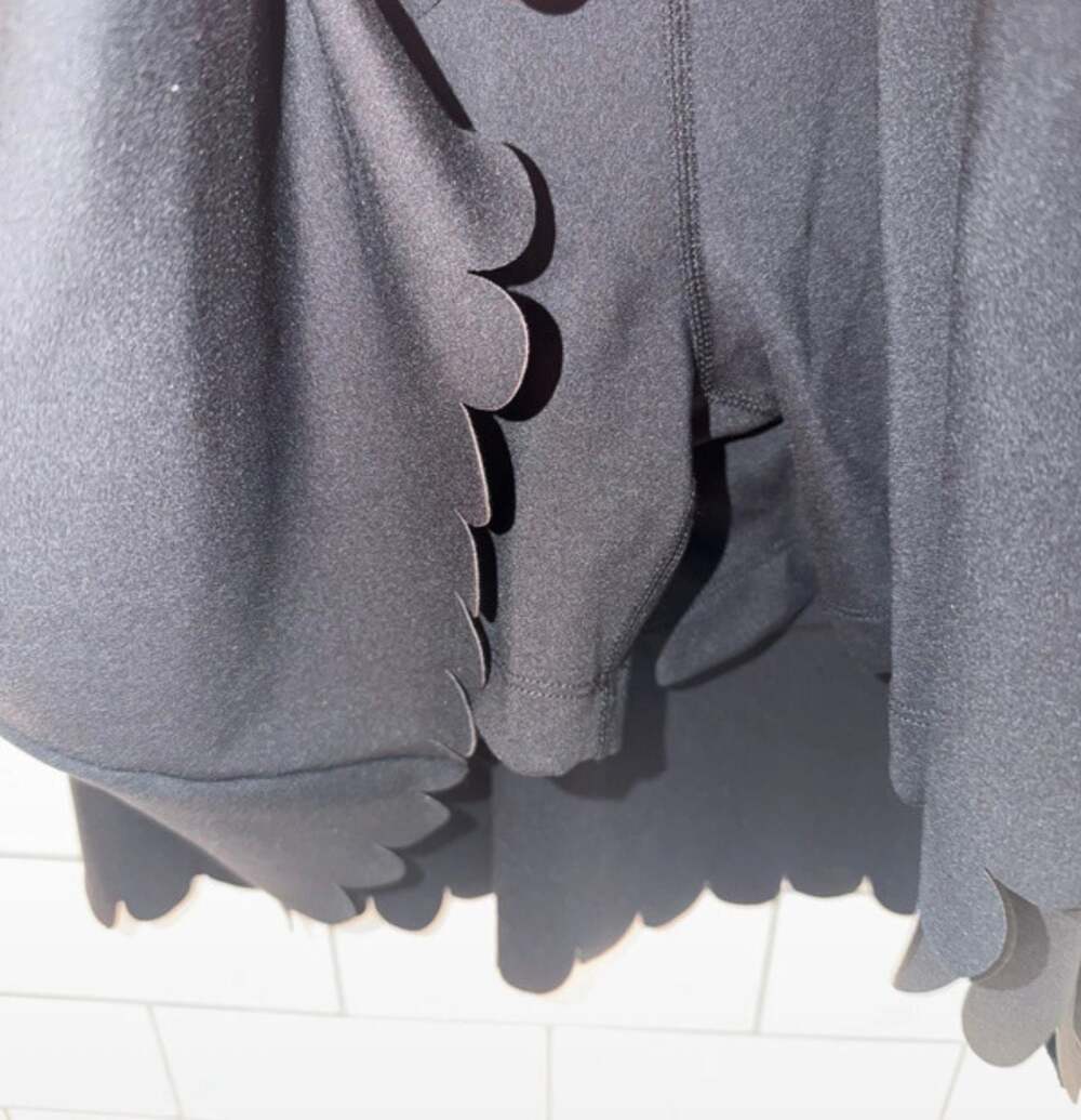🖤 AQUA Black Scallop Trim Fit & Flare Dress – Size Small - Picture 5 of 5